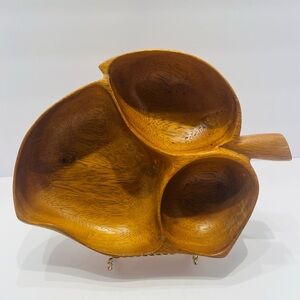 Vintage Handcrafted Wooden nut/ trinket dish